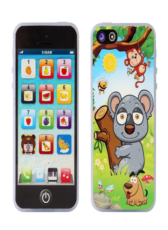 هاتف Sujosa Yphone، هاتف لعبة ذكي للأطفال الصغار والرضع، هاتف إلكتروني تعليمي موسيقي باللغة الإنجليزية لمرحلة ما قبل المدرسة، هدية للأولاد والبنات (أسود) - Image 4